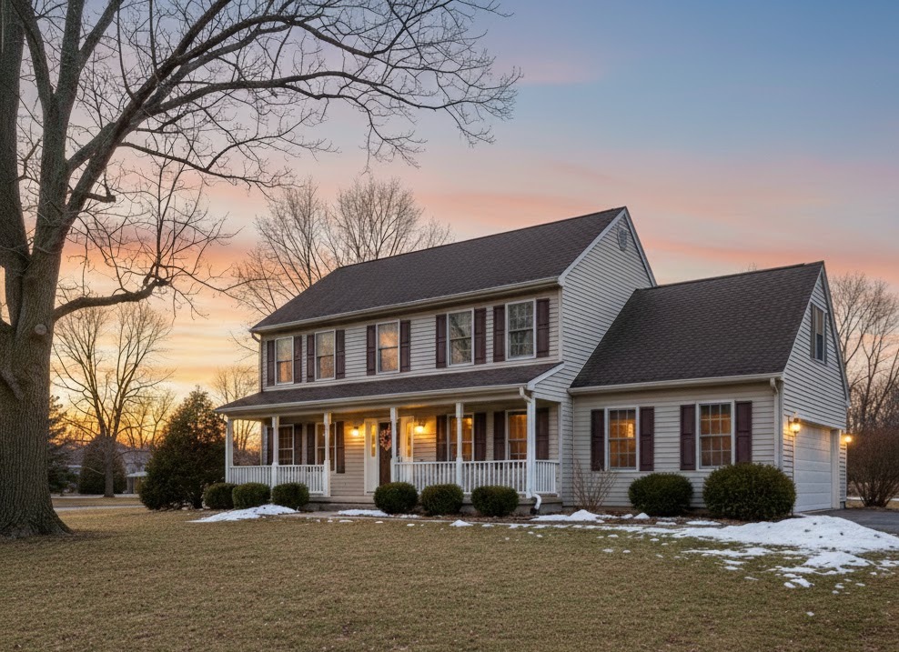 Midwest home in spring