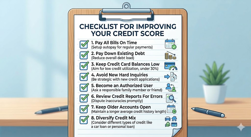 checklist to imrpove credit score